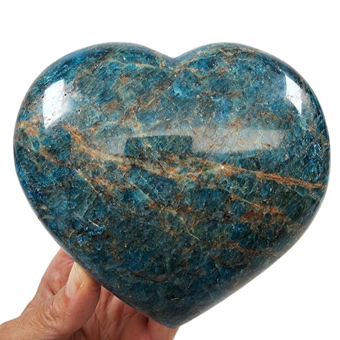 Blue Apatite Heart | Dinomite Rocks and Gems