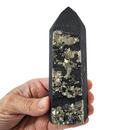 Shungite Pyrite Tower for Sale | Dinomite Rocks and Gems