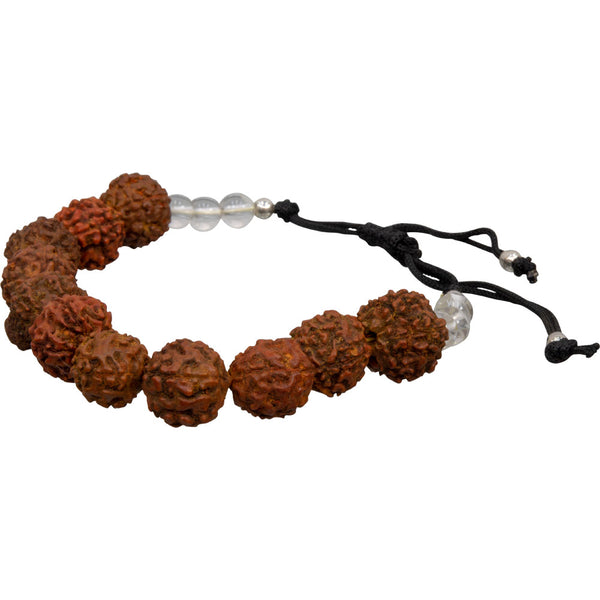 Rudraksha Seeds Adjustable Mala Bracelet | Dinomite Rocks and Gems