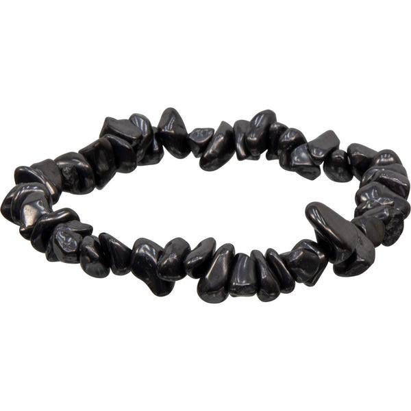 Shungite Chip Natural Elastic Bracelet | Dinomite Rocks and Gems