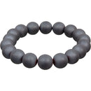 Matte Finish Hematite Natural Elastic Beaded Bracelet | Dinomite Rocks and Gems