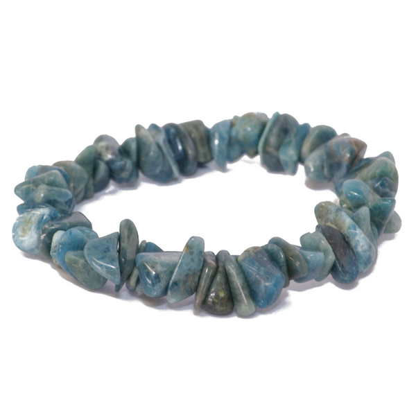 Blue Apatite Natural Chip Bracelet "Medium Chips"