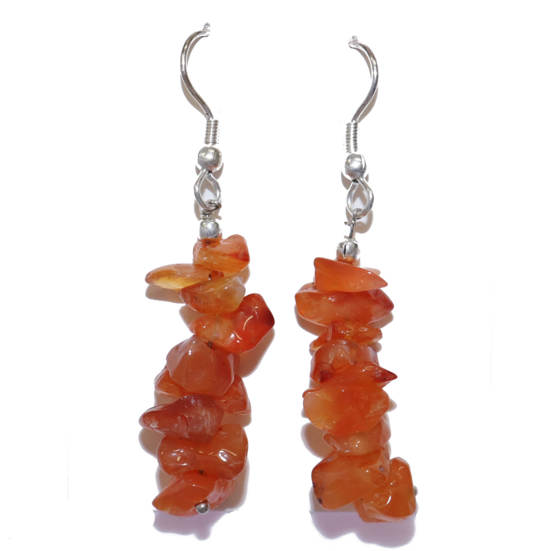 Carnelian Chip Earrings For Sale | Dinomite Rocks and Gems