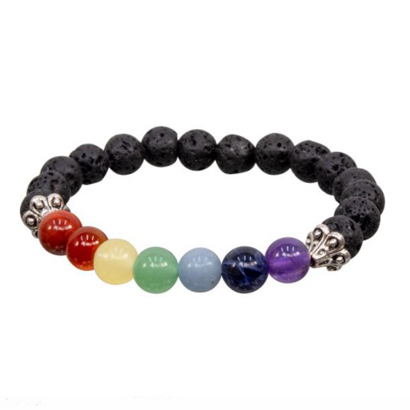 Chakra Lava Natural Beaded Bracelet