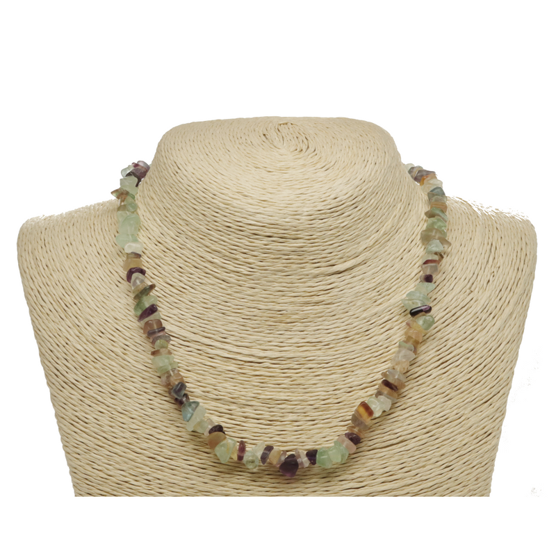 Fluorite Natural Beaded Chip Necklace