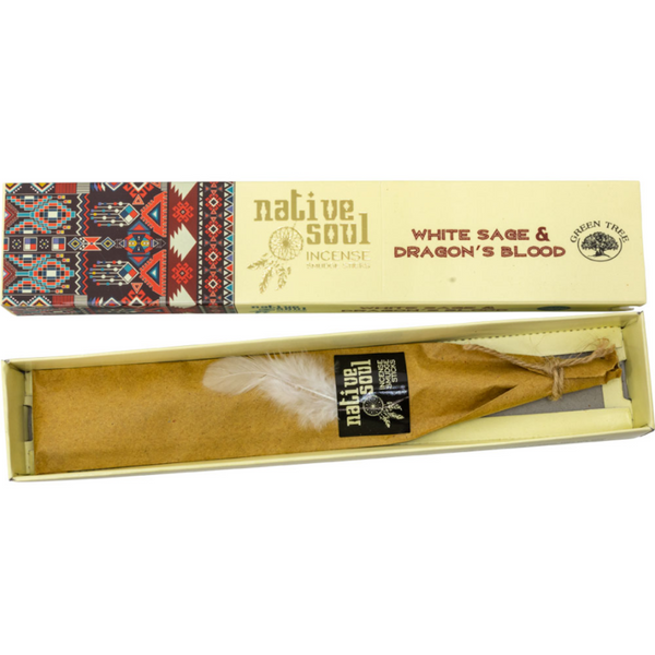 Green Tree Native Soul Incense - White Sage & Dragon's Blood 15gr