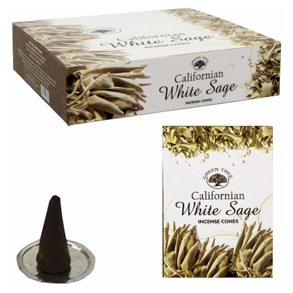 Green Tree White Sage Incense Cones - 10 Cones