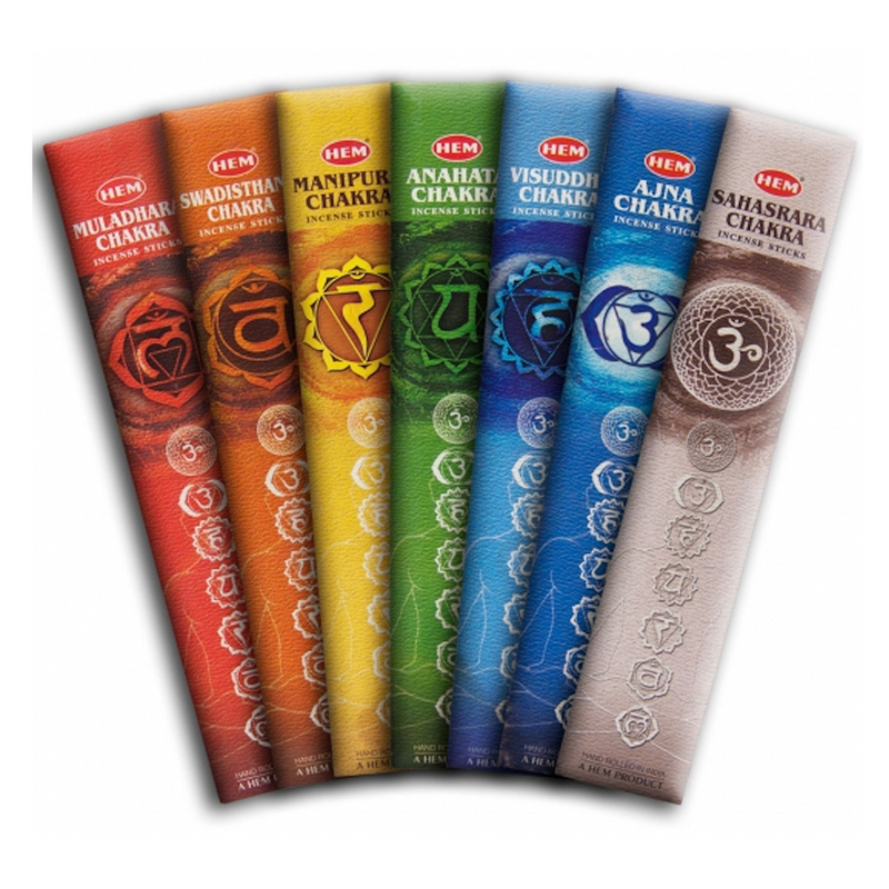 Hem Seven Chakras Incense Set - 7 packs and 35 Sticks "Great Value"