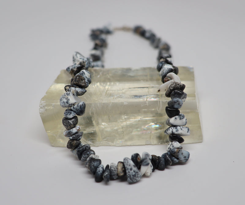 Dendritic Opal Necklace Crystal Beaded Chip | Dinomite Rocks and Gems