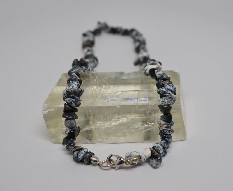 Dendritic Opal Necklace Crystal Beaded Chip | Dinomite Rocks and Gems
