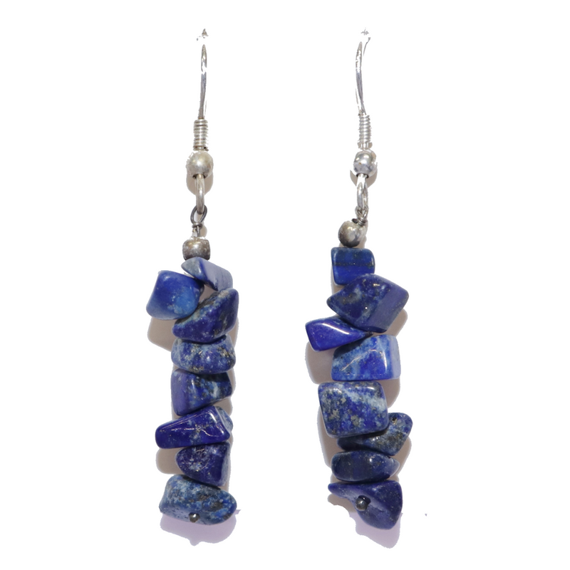 Lapis Chip Earrings For Sale | Dinomite Rocks and Gems