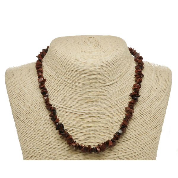 Mahogany Natural Beaded Chip Necklace