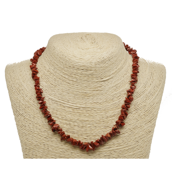 Red Jasper Natural Beaded Chip Necklace