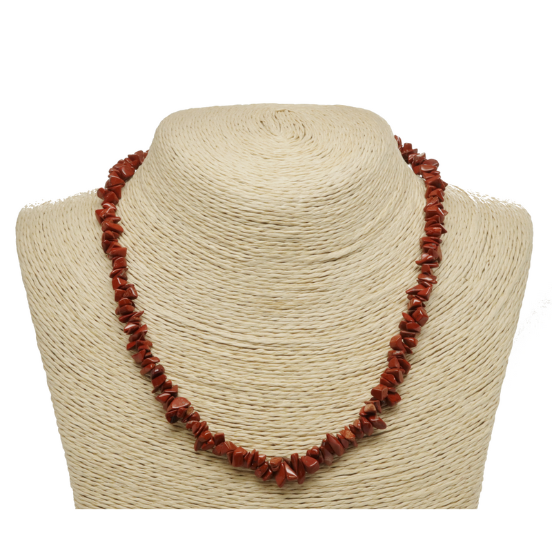 Red Jasper Natural Beaded Chip Necklace