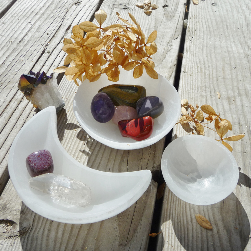 Selenite Moon Bowl