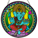 Glass Suncatcher 6in - Ganesha