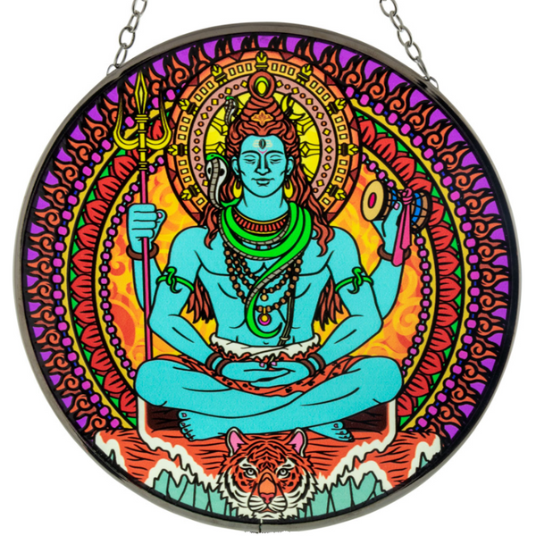 Glass Suncatcher 6in - Shiva