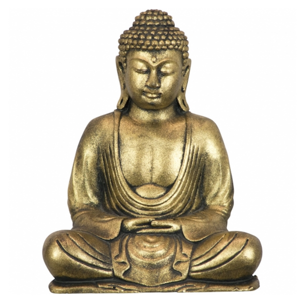Golden Meditating Buddha Polyresin Statue